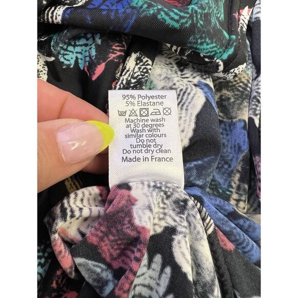 Ingenue London Dress Stretchy Long Sleeve Ruched Detail Black Owl Print Sz 4 - Picture 15 of 15